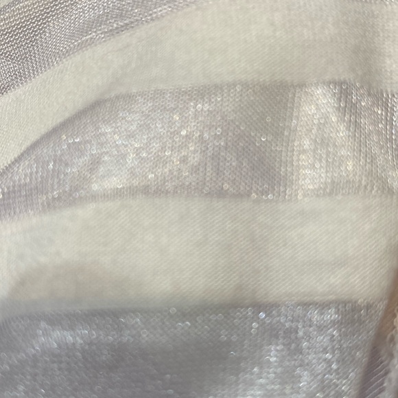 Ava James white stripe sheer jacket. Size Medium - Picture 6 of 10